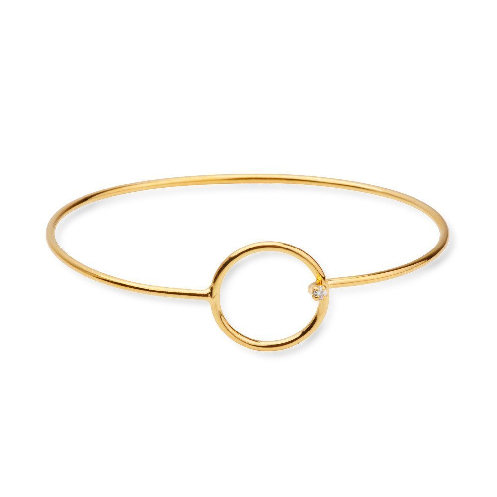 Bracelete Dourado com Zircônia