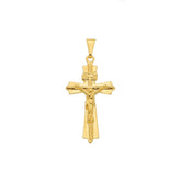 Pingente Dourado Crucifixo Detalhes