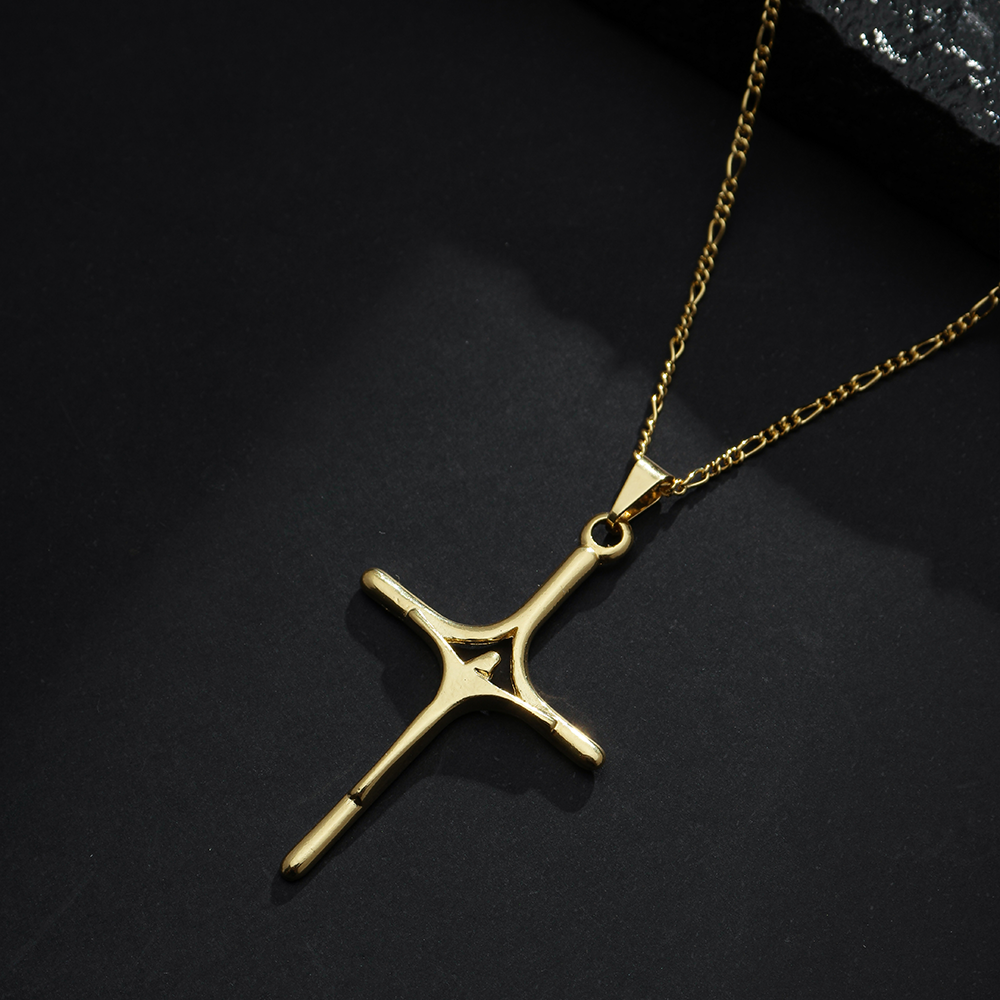 Pingente Dourado Crucifixo